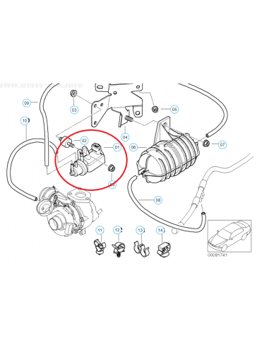 Válvula solenoide, recirculación gases BMW 11742247906