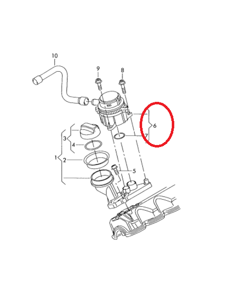 Válvula ventilación de cárter / separador de aceite Volkswagen